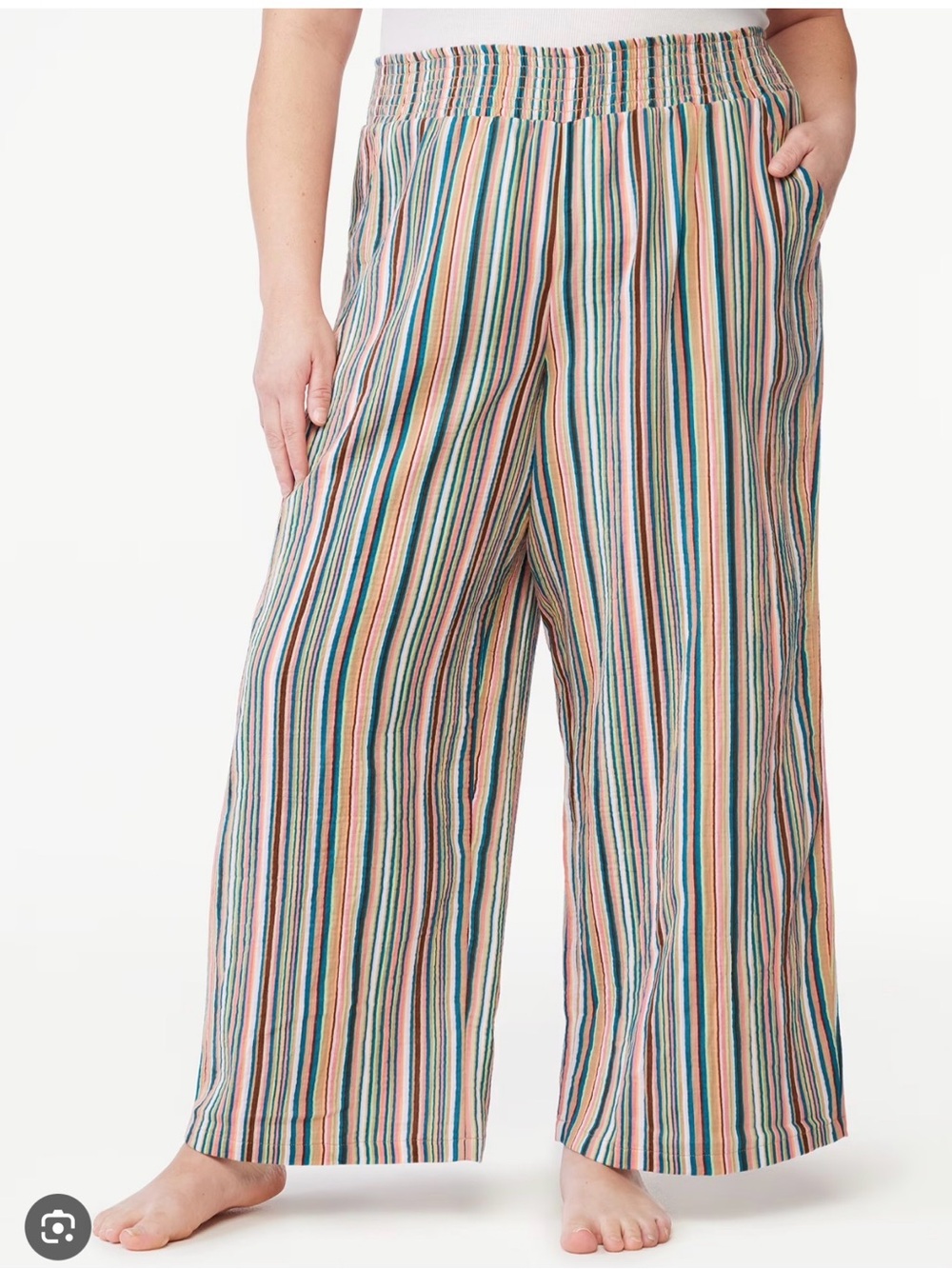 Joyspun Wide-Leg Striped pants